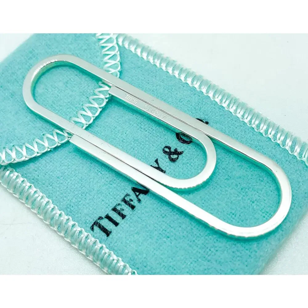 Tiffany & Co Sterling Silver Paperclip Money Clip Holder 2.5